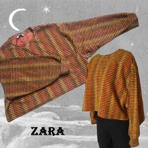 ZARA Cropped Sweater for Fall with Metallic Sparkle - Balloon Sleeves!